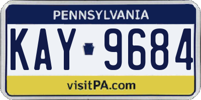 PA license plate KAY9684