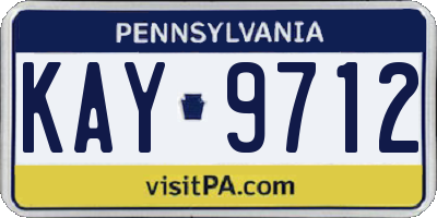 PA license plate KAY9712