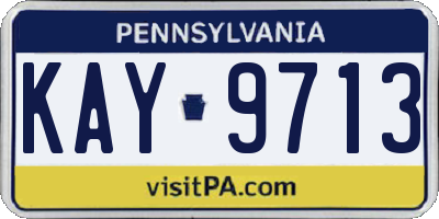 PA license plate KAY9713