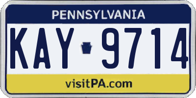 PA license plate KAY9714
