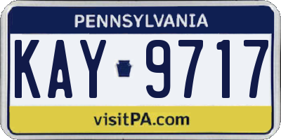 PA license plate KAY9717