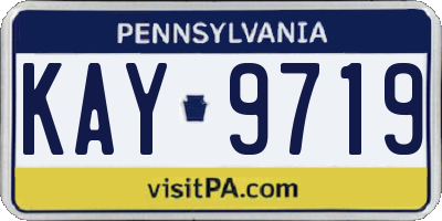 PA license plate KAY9719