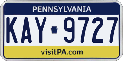 PA license plate KAY9727