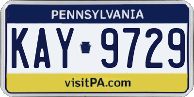 PA license plate KAY9729