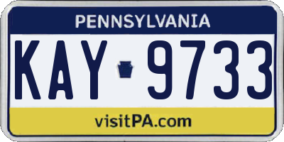 PA license plate KAY9733