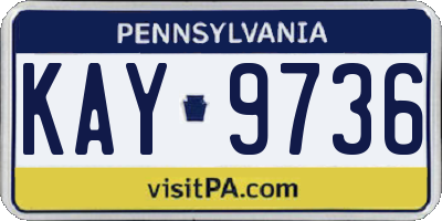 PA license plate KAY9736
