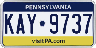 PA license plate KAY9737