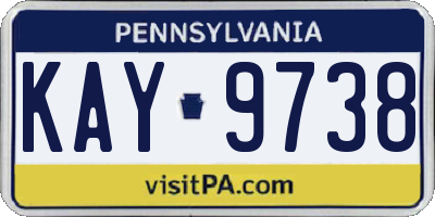 PA license plate KAY9738