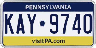 PA license plate KAY9740