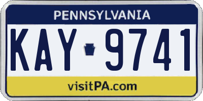 PA license plate KAY9741