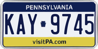 PA license plate KAY9745