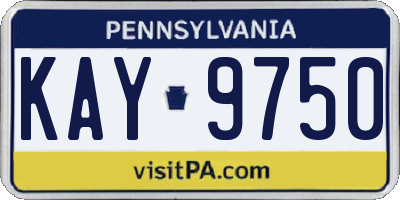 PA license plate KAY9750