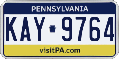 PA license plate KAY9764