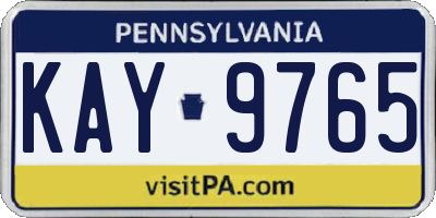 PA license plate KAY9765