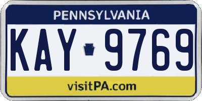 PA license plate KAY9769