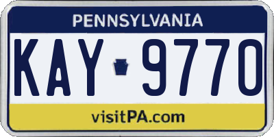PA license plate KAY9770