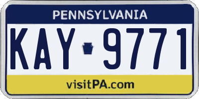 PA license plate KAY9771