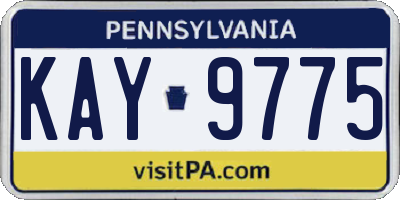 PA license plate KAY9775