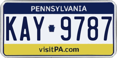 PA license plate KAY9787