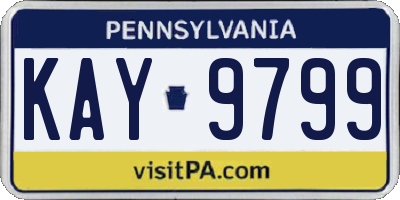 PA license plate KAY9799