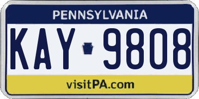 PA license plate KAY9808