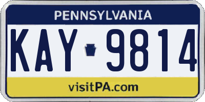 PA license plate KAY9814