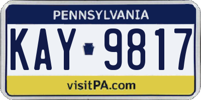 PA license plate KAY9817
