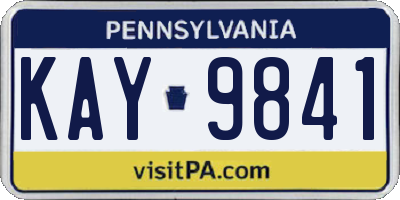 PA license plate KAY9841
