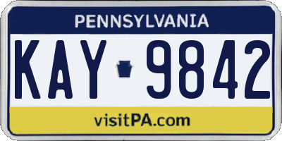 PA license plate KAY9842