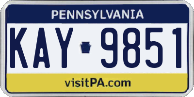 PA license plate KAY9851