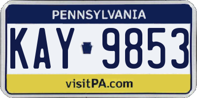 PA license plate KAY9853