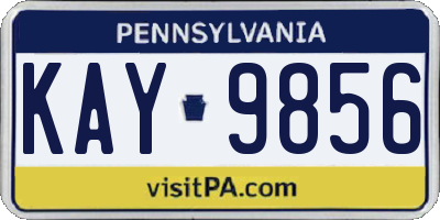 PA license plate KAY9856