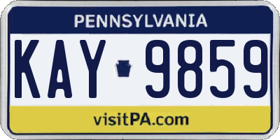 PA license plate KAY9859