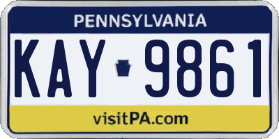 PA license plate KAY9861