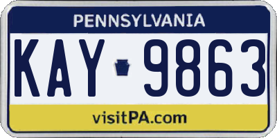 PA license plate KAY9863