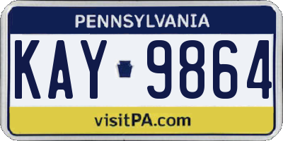 PA license plate KAY9864