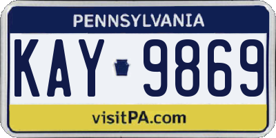 PA license plate KAY9869