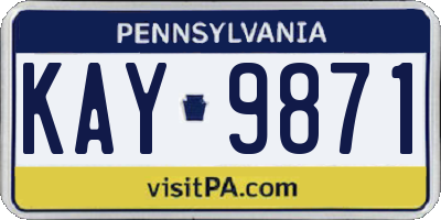 PA license plate KAY9871