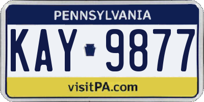 PA license plate KAY9877