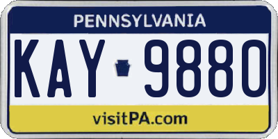 PA license plate KAY9880