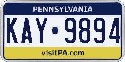 PA license plate KAY9894