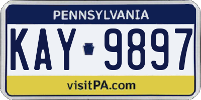 PA license plate KAY9897