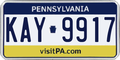 PA license plate KAY9917