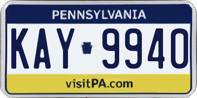 PA license plate KAY9940