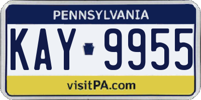 PA license plate KAY9955