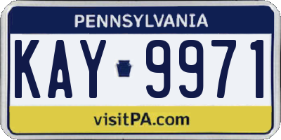 PA license plate KAY9971