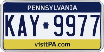 PA license plate KAY9977