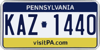PA license plate KAZ1440