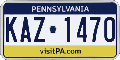 PA license plate KAZ1470