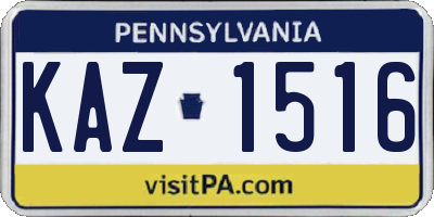 PA license plate KAZ1516